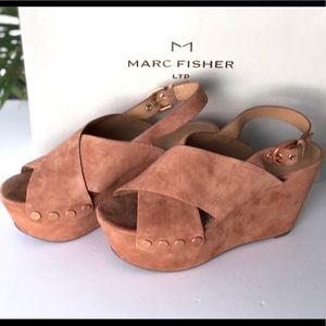 Marc Fisher Women’s Platform Wedge Suede Sandals